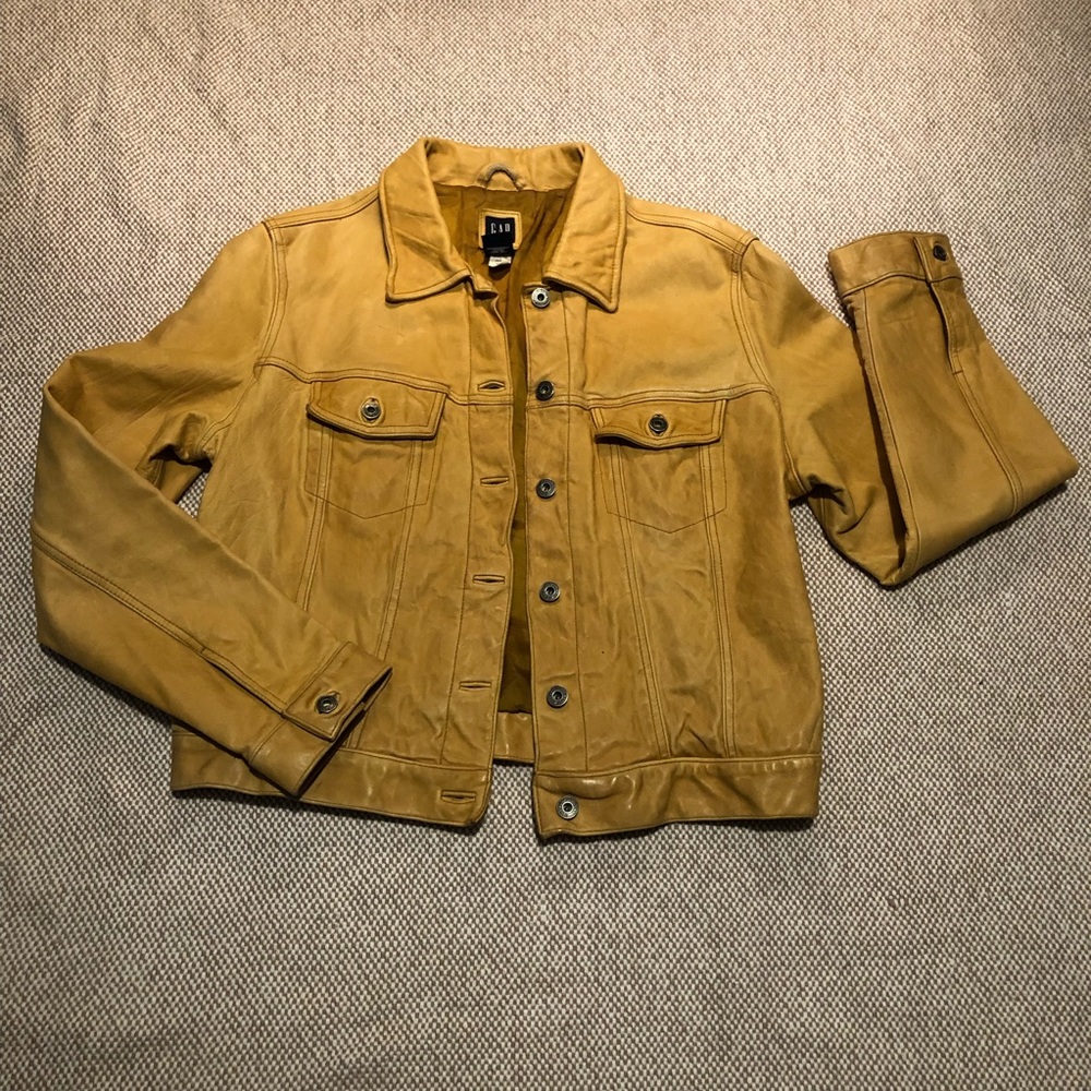 Vintage 2000 Gap Tan Leather Jacket